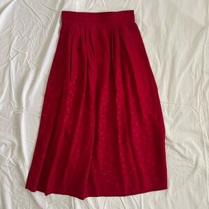 Vintage Red Silk Skirt
